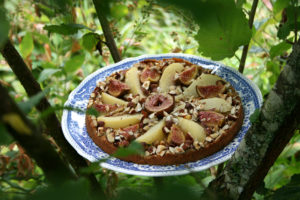 Gâteau noiseté aux figues et poires