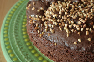 Fondant chocolat-sarrasin et crème de yaourt à la mandarine