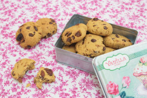 Petits cookies au tofu, raisins fruités et pépites de chocolat