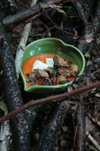 Soupe automnale aux crrrroûtons épicés et chèvre frais !